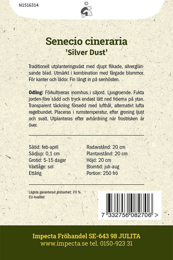 Frø Gråblad Silver Dust